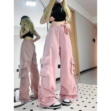 Women's Y2K Cargo Pants – High Waist Wide Leg Baggy Streetwear Joggers