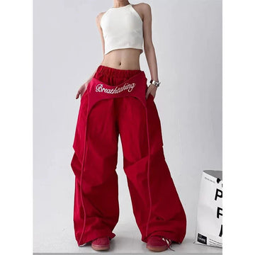 Women's Y2K Cargo Pants – Korean Harajuku Wide Leg Baggy Joggers