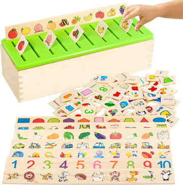 Wooden Montessori Sorting Toys – Educational Matching Box for Preschool Kids