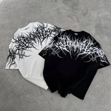 Y2K Cyberpunk Gothic Cotton Graphic T-Shirt